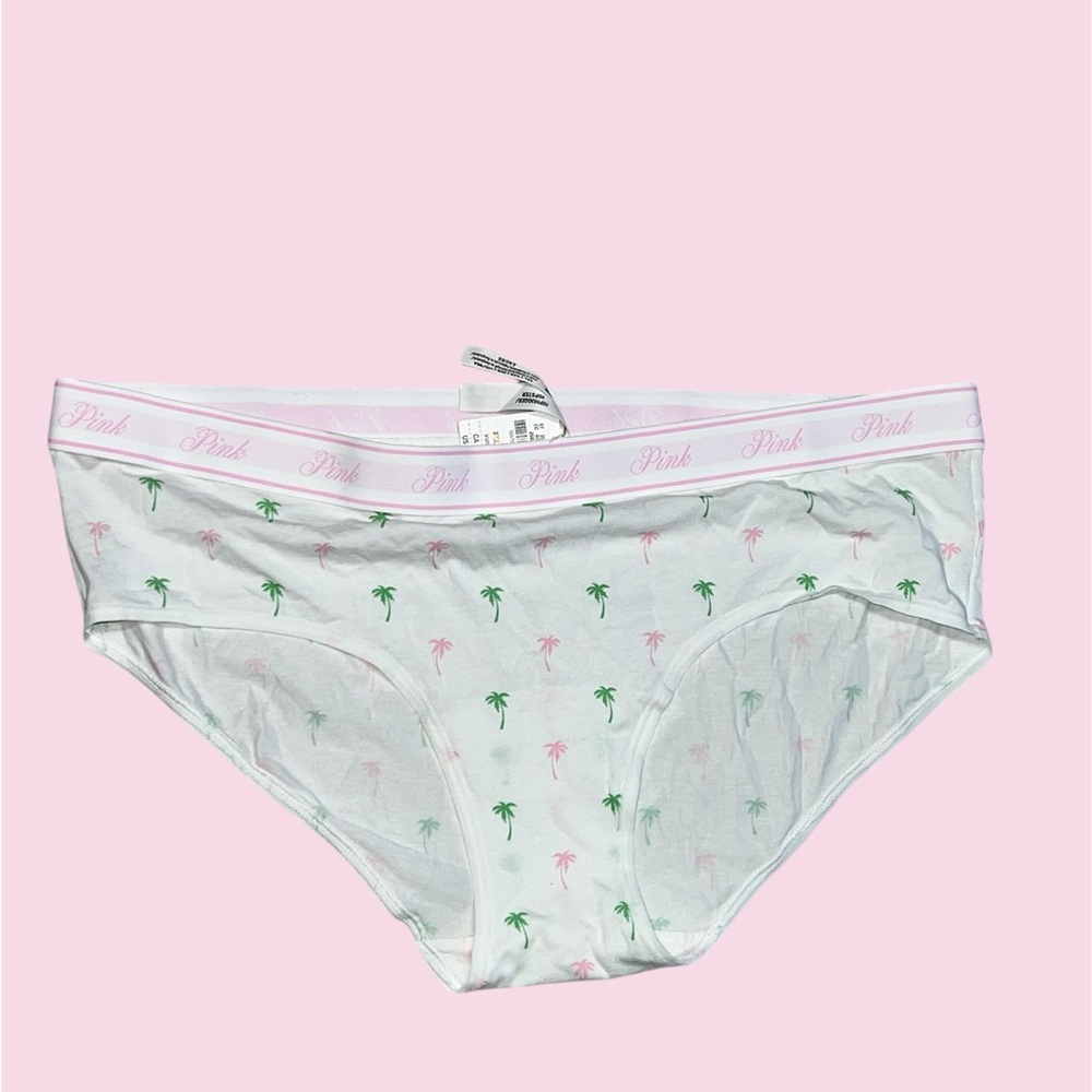 PINK Victoria's Secret White Panties with Palm Print